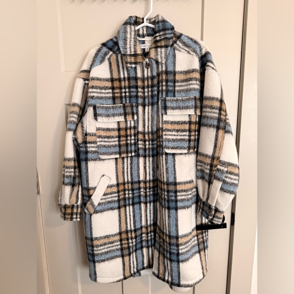 Boot Barn Beyond The Radar Plaid Oversized Coat with Pockets
